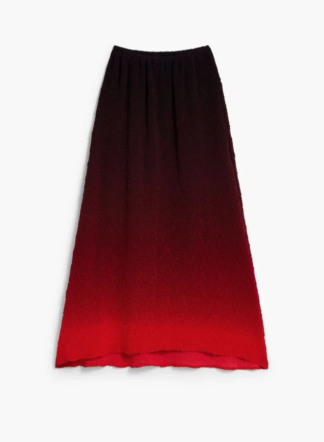 Desigual Red Gradient Midi Skirt for Women | Best Price UAE